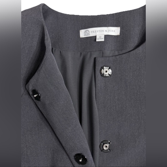 Preston & York Gray Black Colorblock Workwear Blazer Jacket Size 10 - Picture 5 of 10